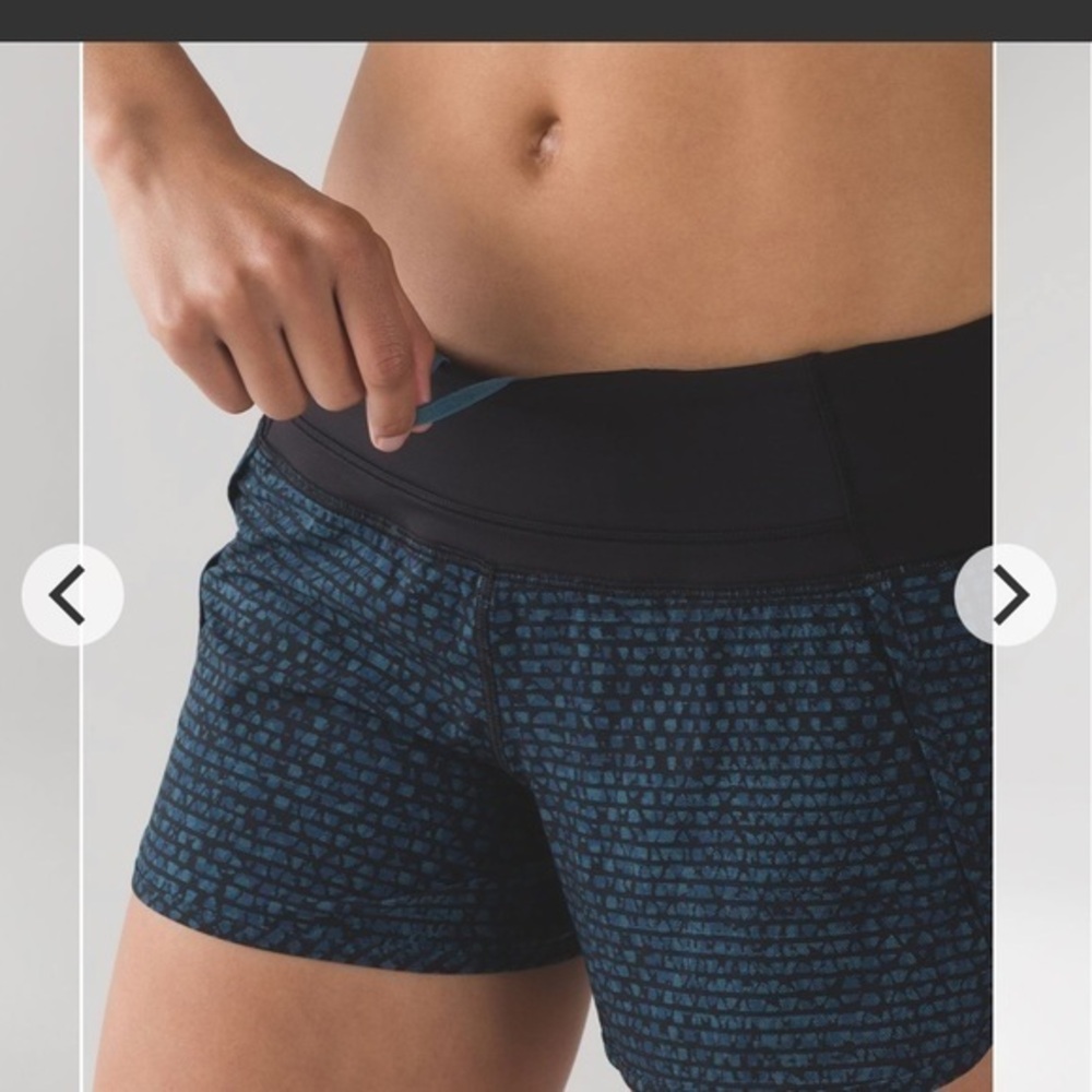 Lululemon Run Time Shorts Size Women’s 10 Color Blue And Black
